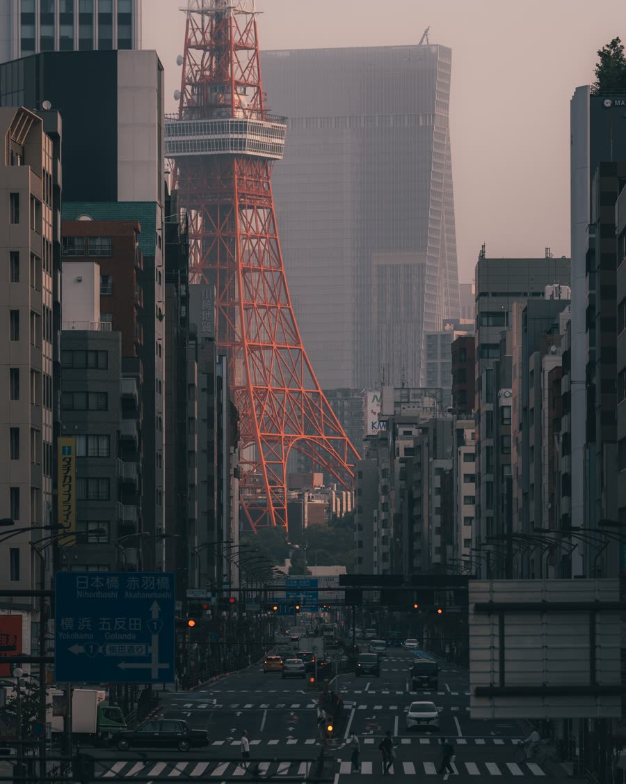 Tokyo skyline, Tokyo Tower at dusk